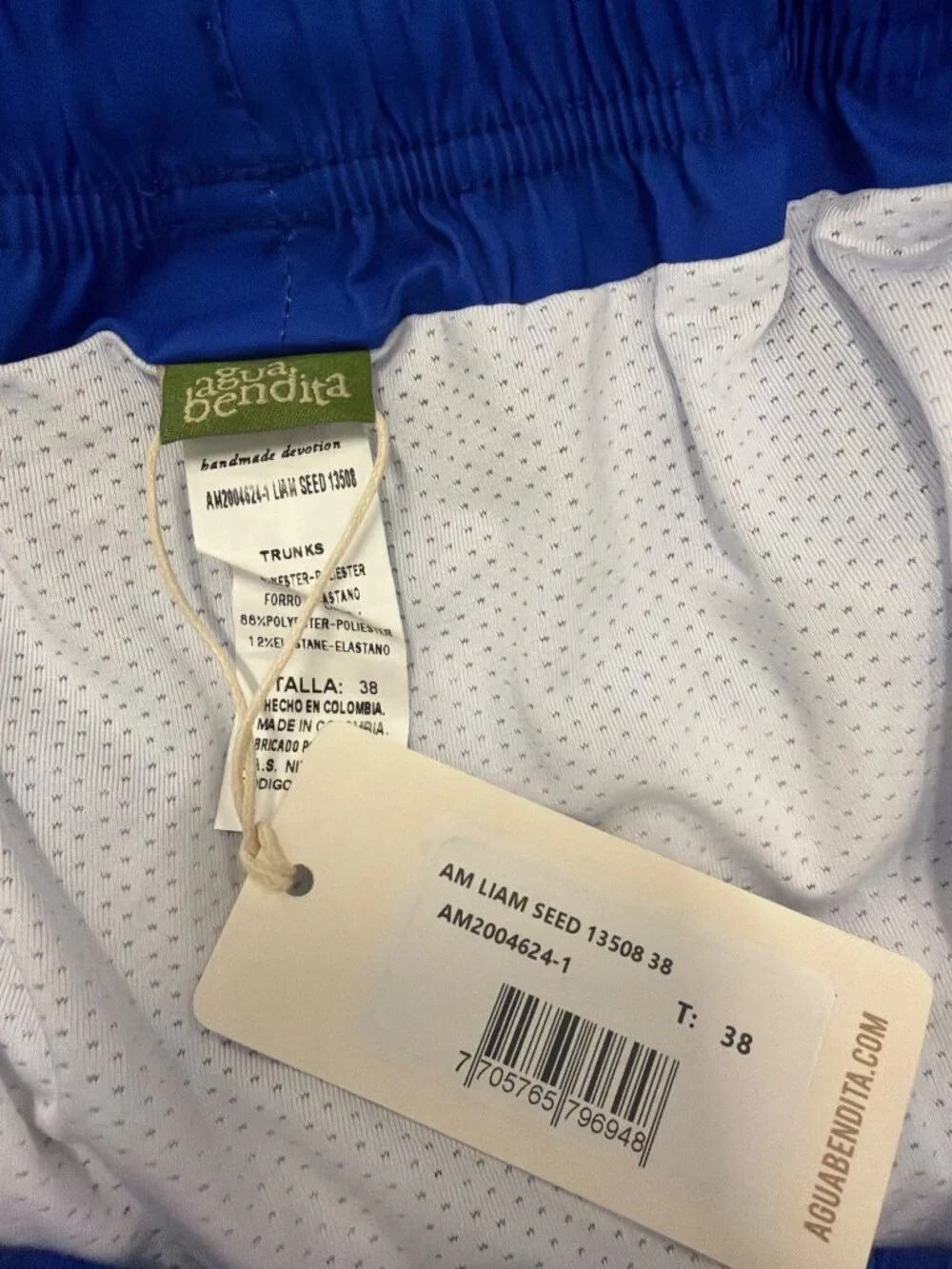 Agua Bendita Liam Seed Swim Trunks Mens Size 38